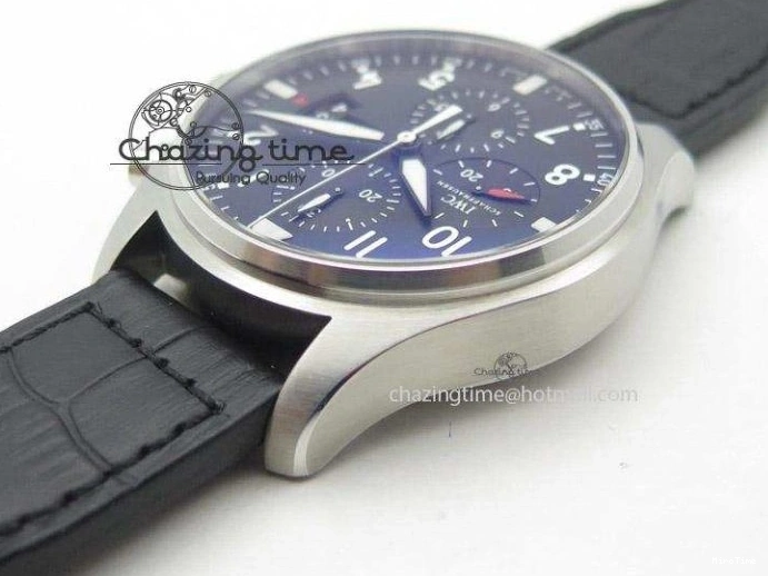 MIROTIME 0215 Soft Pilot Chrono 3777 43mm ZF 1:1 Best Edition Black Dial On Black Leather Strap A 7360